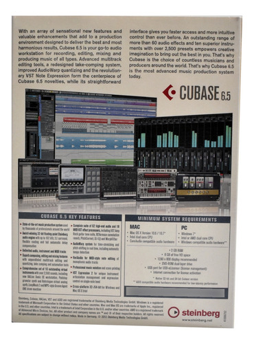 Software Steinberg Cubase 6.5 Advanc Music Production System