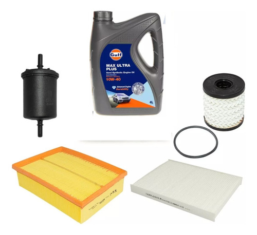 Kit 4 Filtros Originales + Aceite Gulf Citroen C4 2.0 N