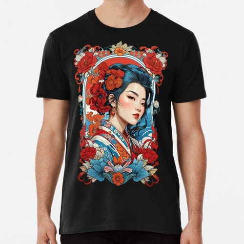 Remera Geisha Japonesa En Kimono De Diseño Retro Vintage ALG