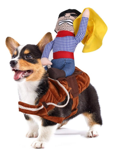 Disfraz Para Perro Gatos Jinete Vaquero Halloween Mascotas 