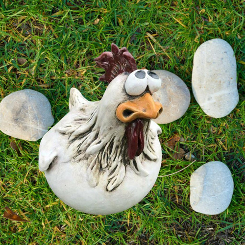 2 Estatuas De Jardín De Pollo Para Exteriores, Escultura De