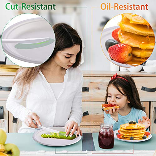 250pcs Compostable Paper Plates With Cutlery Set, Dispo...