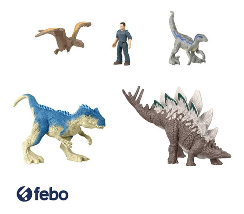 Jurassic World Pack X5 Paquete De Carga Caótico Mattel Febo