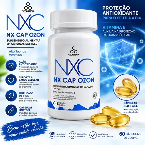 Kit 10 Suplementos Nxcap Ozônio Blend 60cps - Ozonteck Sem Sabor
