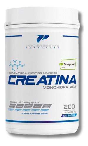 Creatina Monohidratada Calidad 100% Creapure® 200 Porciones Sin Sabor