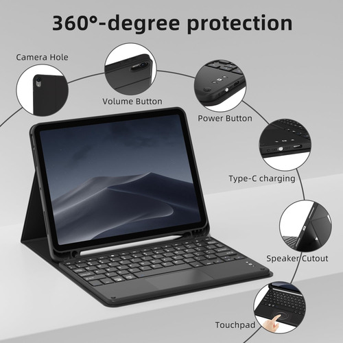 Funda Cover Keyboard Touchpad iPad Air 11 (m3) A3266 A3267