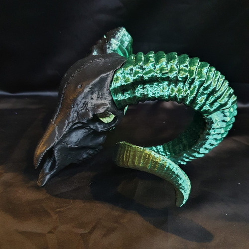 Cabeça De Bode Caveira Skull Crânio Esquelet Baphomet Geek3d Verde-escuro