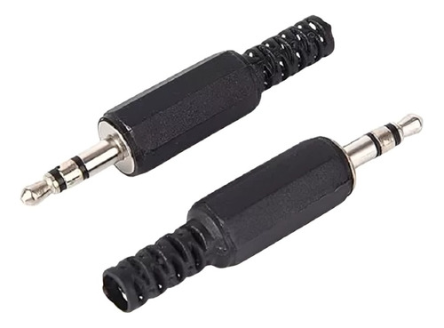 2 Piezas Adaptador Plug  Macho  Mono Color Negro