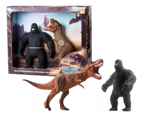 Gorila King Kon Mono Vs Dinosaurio T Rex Godz Goma Sonido