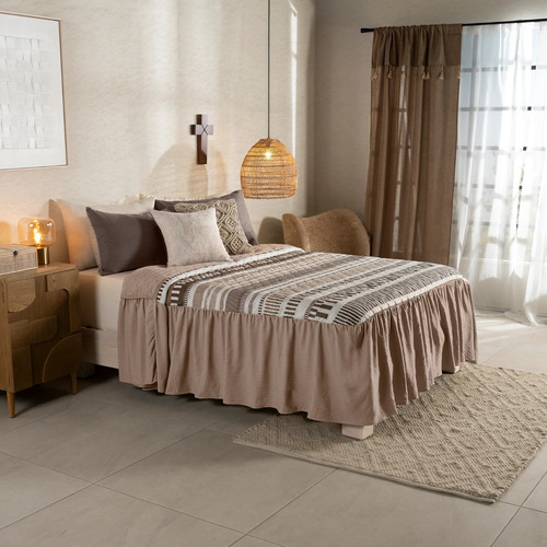 Colcha Ligera Doble Vista Tonala King Size Vianney Color Liso