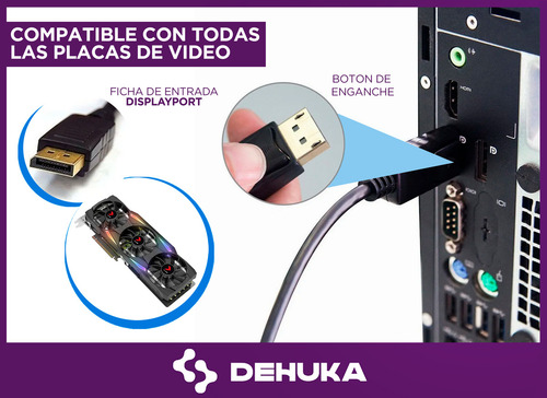 Cable Displayport A Hdmi 1.8 Metros Display Port 4k
