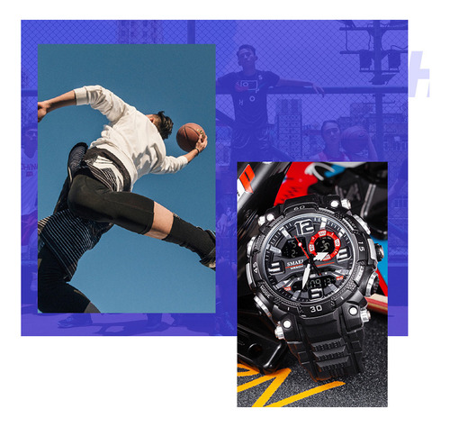 Reloj Electrónico De Doble Pantalla Reloj Deportivo Impermea