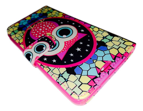 Funda Protector Cartera Para Celular Lg Stylus 2 Rosa Geométrico