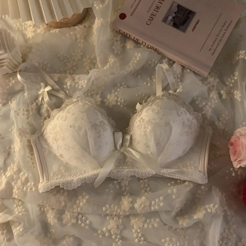 Bralette De Encaje Inalámbrico Con Estampado De Verano De 20