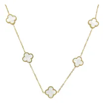 Comprar Collar Van Cleef Enchapado En Oro 18k Con Dijes De Nacar