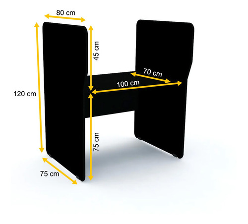Baia Atendimento Simples Inicial Pandin Maxxi - Preto Preto
