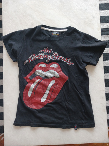 Remera Rolling Stones Niño Niña Honky Tonk Negra Rock