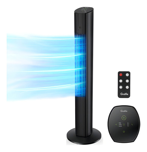 Grelife Tower Fan, 75° Oscillating, 3 Speeds