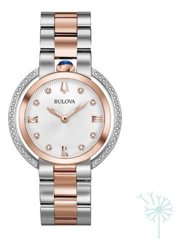 98r247 Reloj Bulova Rubaiyat Diamante Para Dama Plateado/ros