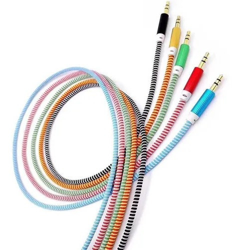 Cable Auxiliar Reforzado 3.5mm 1 Metro Metal Colores 