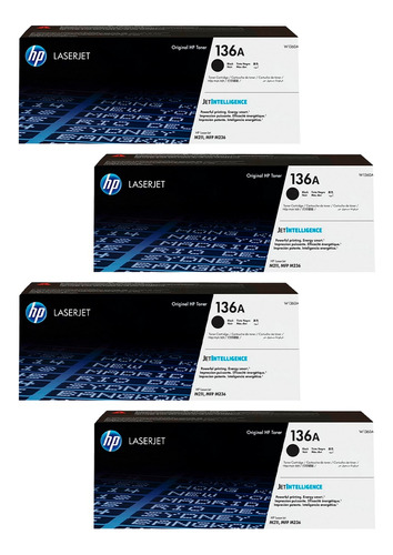 Pack X4 Tóner Hp 136a Laserjet Impresora Original 1150 Negro