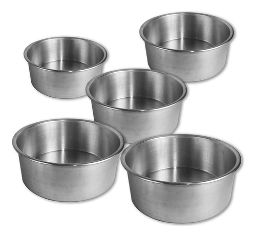 Set X5 Molde Torta Alta Tortera Recta 12-14-16-18-20 Cm Bz3