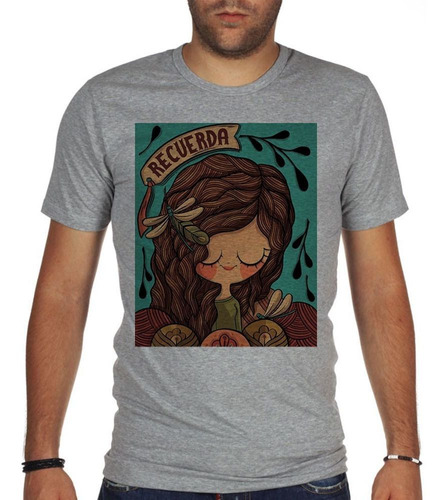 Remera De Hombre Recuerda Arte Diseño Caricatura Marron