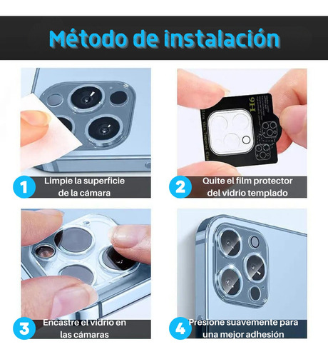 Vidrio Templado Camara Full Para iPhone 14 Plus Pro Max