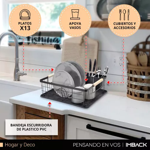 Escurridor de platos trastes cubiertos secador accesorios de cocina 2 Tier  NUEVO