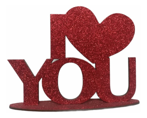 Decoração Mdf I Love You  - 01 Unidade - 15 X 20 Cm - Make F