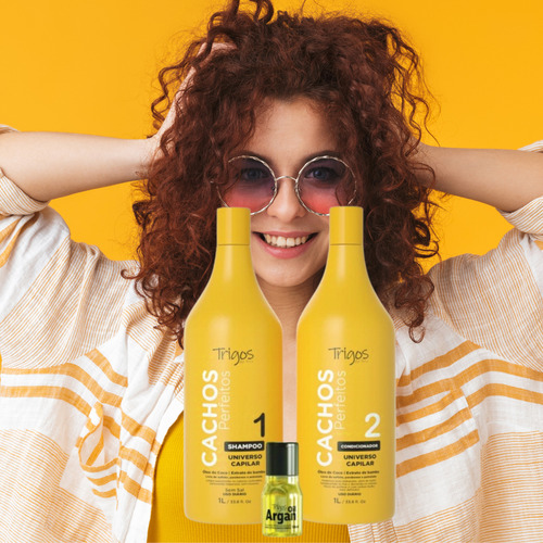 Kit Shampoo Condicionador E Óleo De Argan Cachos Perfeitos