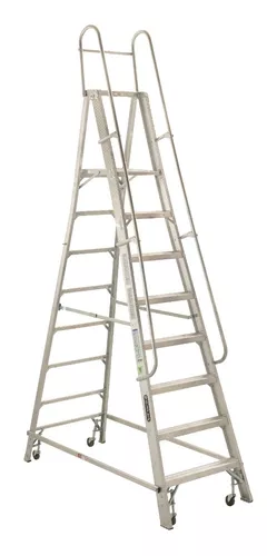 Escalera tipo tijera doble 5 peldaños naranja (carga 225 kg) 53006N,  Marca CUPRUM