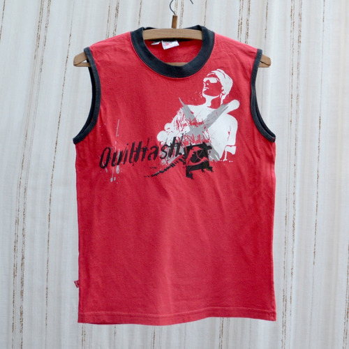 Remera Musculosa De Algodón Niños Roja C/ Estampa 07_129