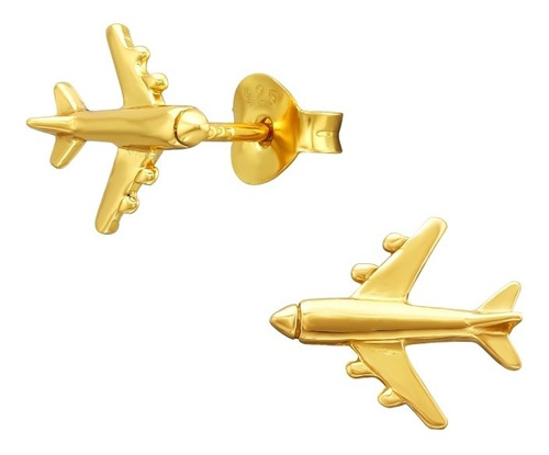 Aros Avión Dorado Plata Oro Hombre Mujer Pendientes Pequeños