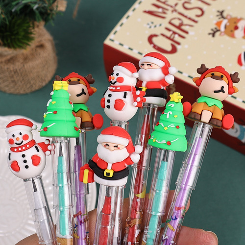 Lápices De Dibujos Animados Navideños Sin Afilar, 5 Unidades