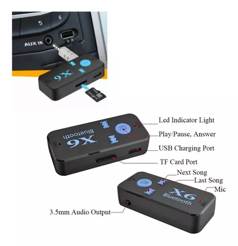 Adaptador Bluetooth Auxiliar Carro Equipo Audífonoreceptortf