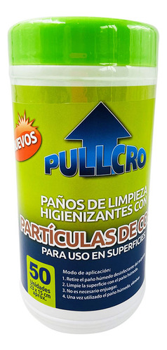 Paños Desinfectantes Pullcro Con Partículas De Cobre 50 Unid
