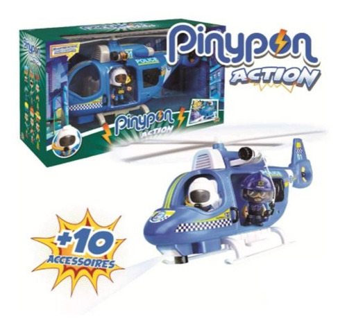 Imagen 6 de 7 de Pinypon Action Helicóptero Policía Muñeco Accesorio Original