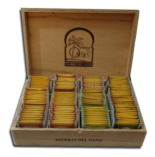 Imagen 3 de 6 de Caja De Té De Madera Hierbas Del Oasis 120 Saquitos Surtidos