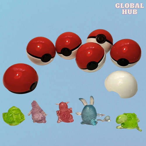 100 Pokebolas Con 1 Minifigura De Anime Adentro De Cada Una