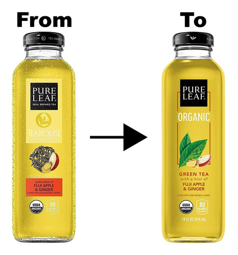 Pure Leaf, Orgánico Té Helado, Manzana Fuji Y Jengibre, 14oz