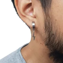 Comprar Arete Hombre Pendiente Mujer Acero Rayo Unisex Par Aro