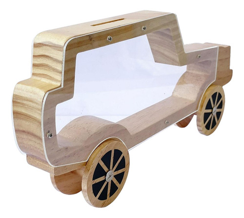 Alcancía Creativa De Madera En Forma De Coche, Sin Pintar