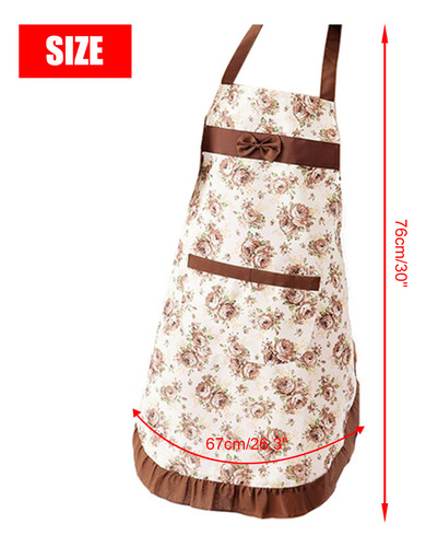 Delantal Con Forma De Babero De Terciopelo Floral Con Bolsil