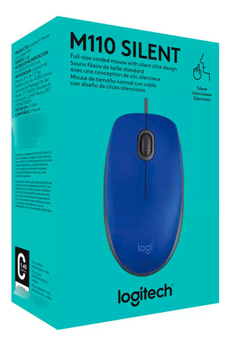 Mouse Logitech M110 Silent Optico Usb Azul