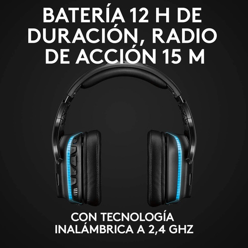 Imagen 7 de 10 de Diadema Gamer Inalámbrica 7.1 Logitech G935 / Rgb Lightsync