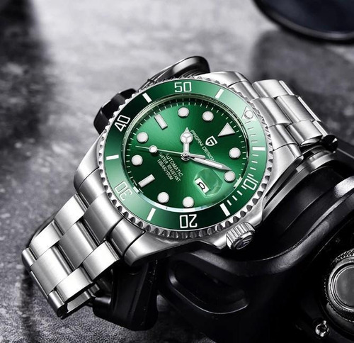 Reloj Hombre Pagani Submariner Automático Cristal De Zafiro