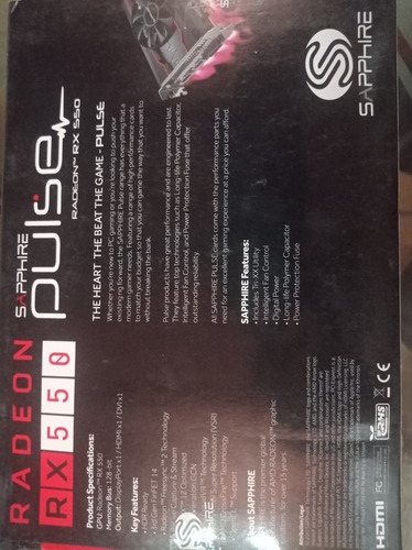 Imagen 4 de 6 de Tarjeta Grafica Radeon Rx-550 4gb Ddr5