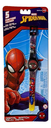 Reloj Pulsera Digital Infantil Spiderman Araña 5 Funciones