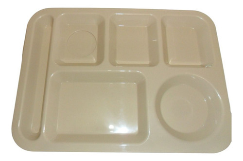 Charola De 6 Divisiones Melamina Beige 25 Pzs.